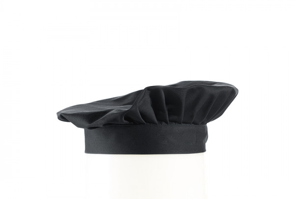 Leiber Barett-Mütze, schwarz